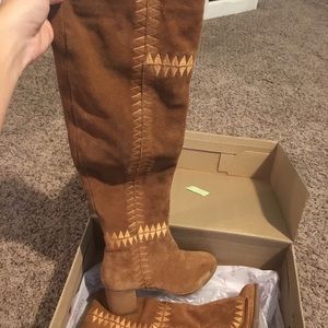 Over the knee boots suede